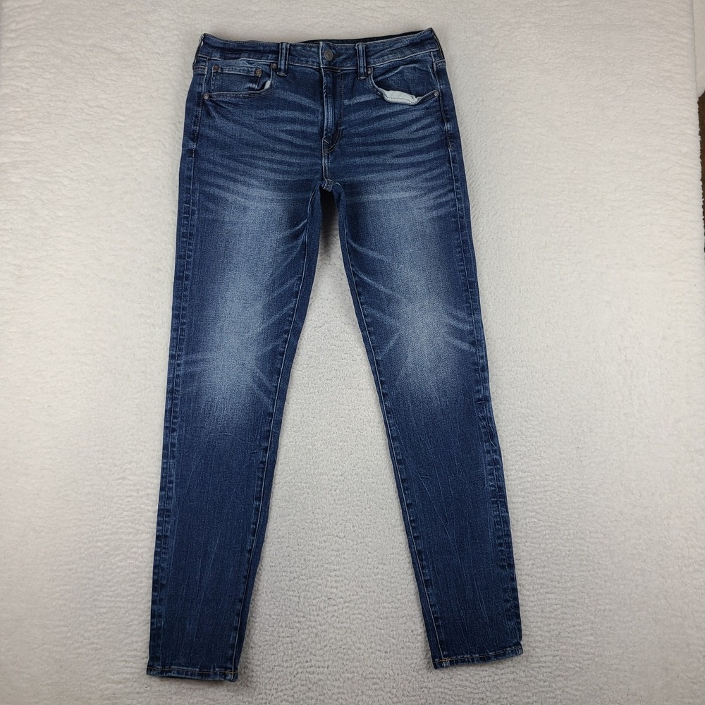 American‎ Eagle Jeans Mens 34x34 Blue Skinny Next Level Airflex Denim